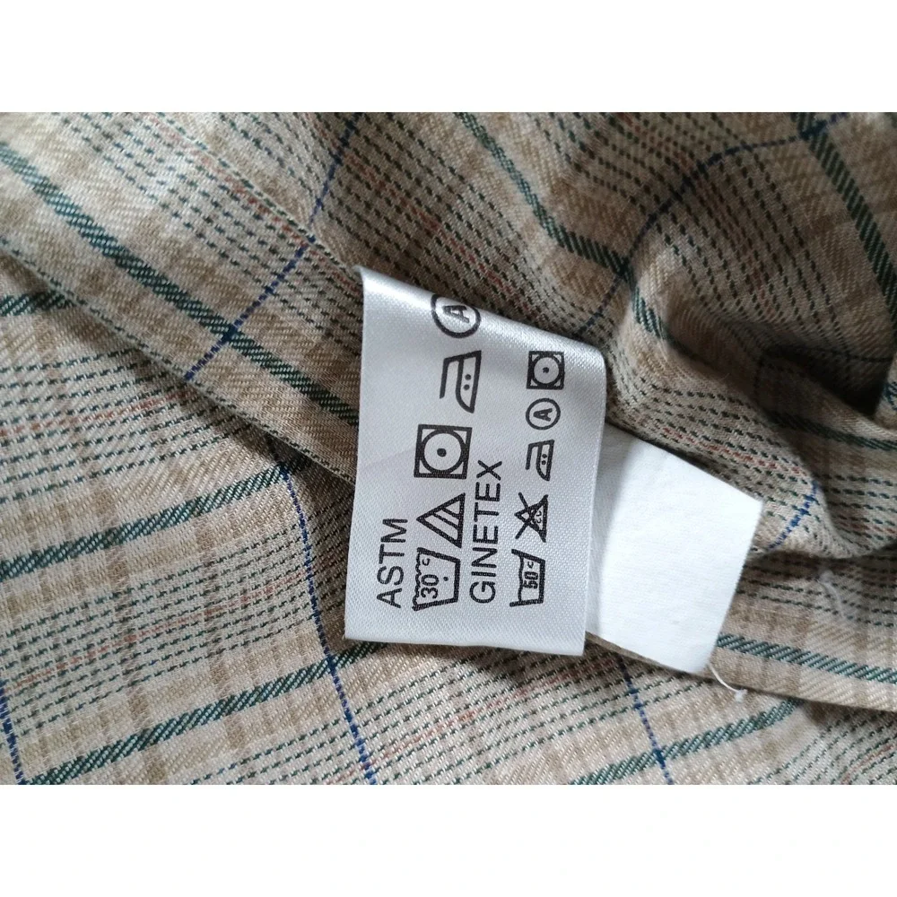CHAPS Ralph Lauren Shirt Men's Large Brown Plaid Long Sleeve Button Down Vintage